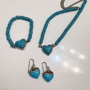 Turquoise Heart Jewelry Set